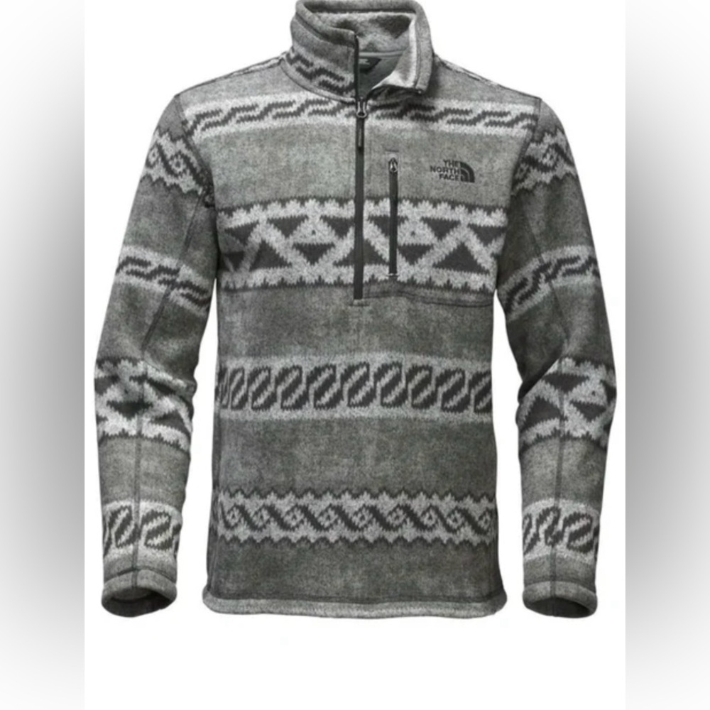 The North Face men’s Gray novelty Gordon lion Fleece Pullover size medium